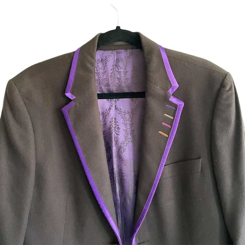 SAND COPENHAGEN Wool Cashmere Blazer Jacket Brown Purple 50R